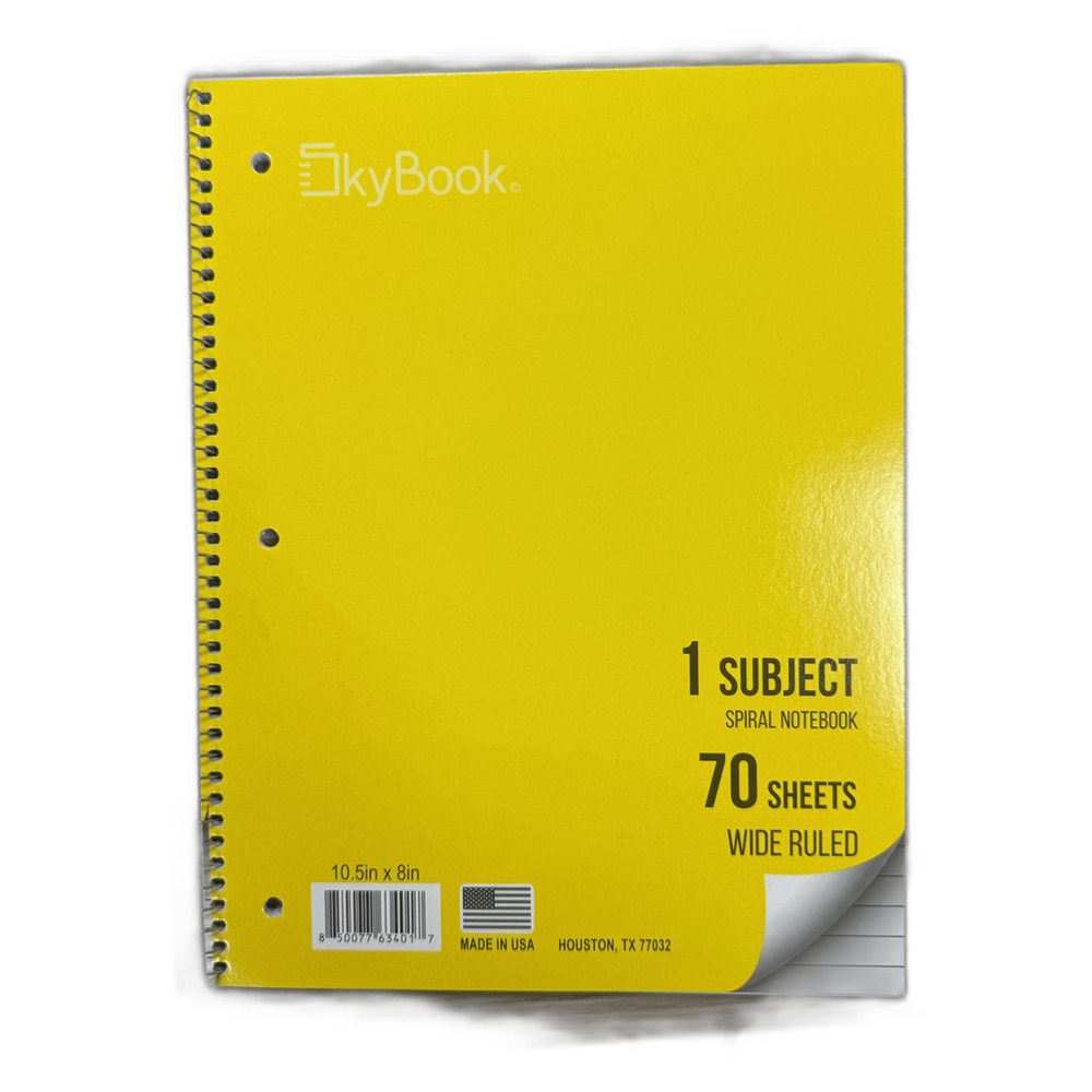 SKYBOOK 1 Subject Spiral Notebook